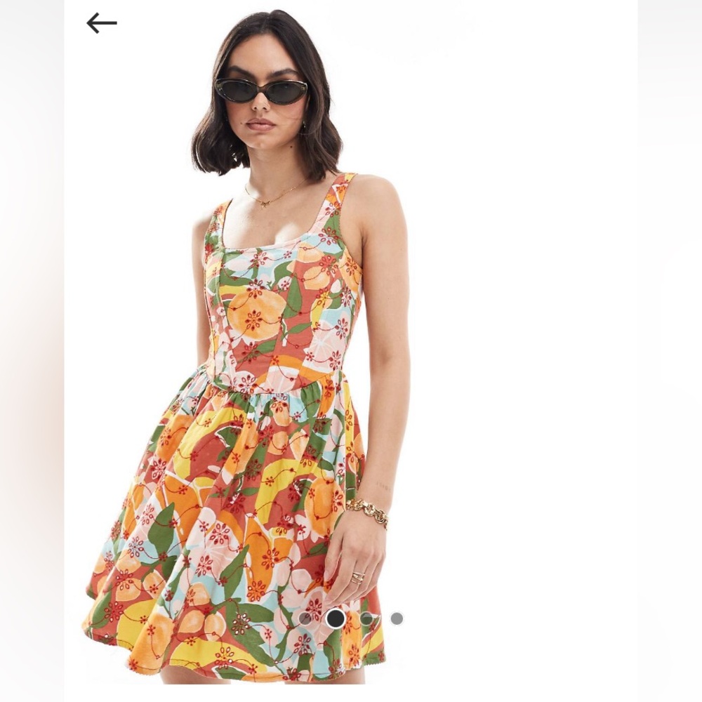 ASOS floral vibrant fruit mini dress NWTs